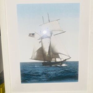 Paul DeRemegis Jr Signed Print of Pride of Baltimore II matted and framed​